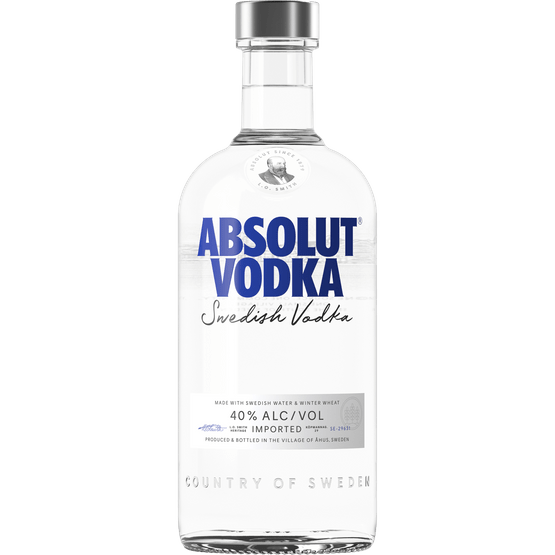 Foto van Absolut Vodka op witte achtergrond