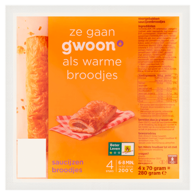 G'woon Saucijzenbroodjes 4 st.