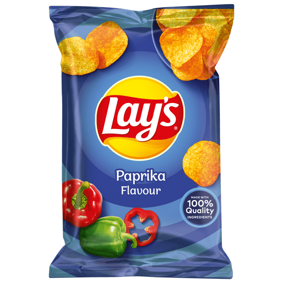 Foto van Lay's Chips paprika op witte achtergrond