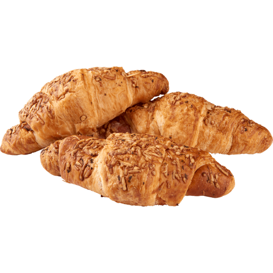 Foto van Ham kaas croissant op witte achtergrond