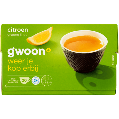 G'woon Groene thee citroen kop 20 zakjes
