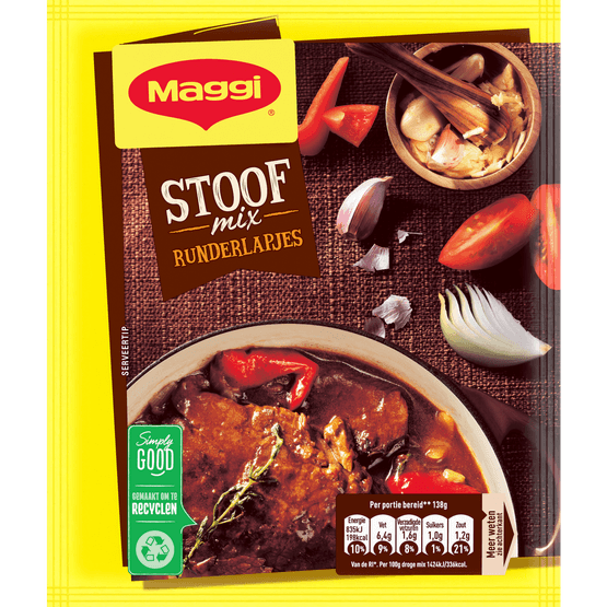 Foto van Maggi Kruidenmix stoofmix rundvlees op witte achtergrond