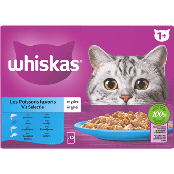 Whiskas Kattenvoer vis selectie gelei  1+ jaar