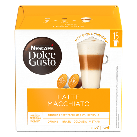 Foto van Nescafé Dolce gusto latte macchiato op witte achtergrond