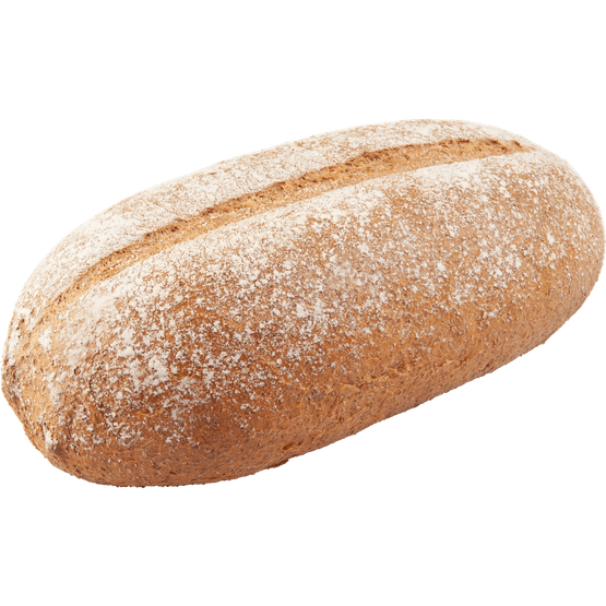 Foto van Vloerbrood volkoren heel op witte achtergrond