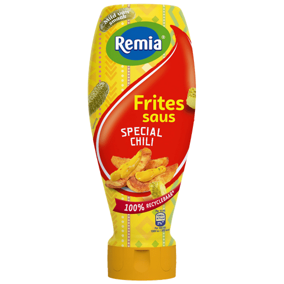 Foto van Remia Fritessaus special chili op witte achtergrond