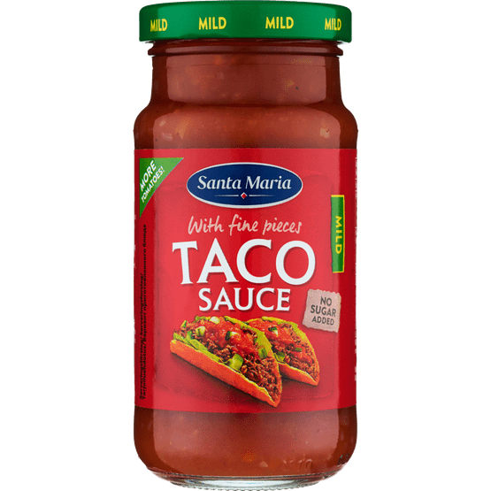 Foto van Santa Maria Taco sauce mild op witte achtergrond