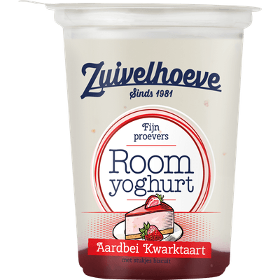 Zuivelhoeve Roomyoghurt aardbei kwarktaart