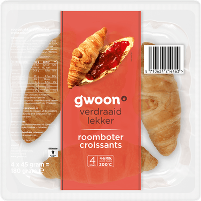 G'woon Croissants roomboter 4 stuks