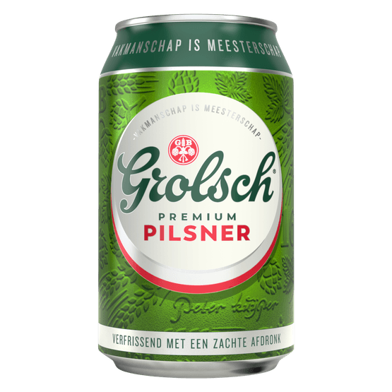 Foto van Grolsch Pilsener op witte achtergrond