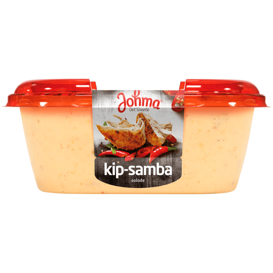 Foto van Johma Kip-samba salade op witte achtergrond