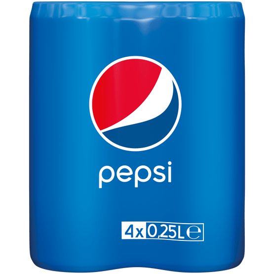 Foto van Pepsi Regular 4x25 cl op witte achtergrond
