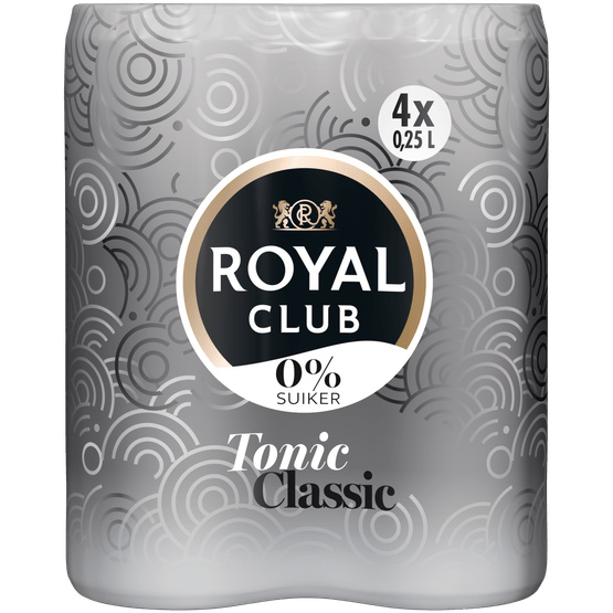 Foto van Royal Club Tonic 0% 4x25 cl op witte achtergrond