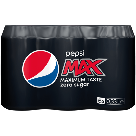 Foto van Pepsi Max 6x33 cl op witte achtergrond