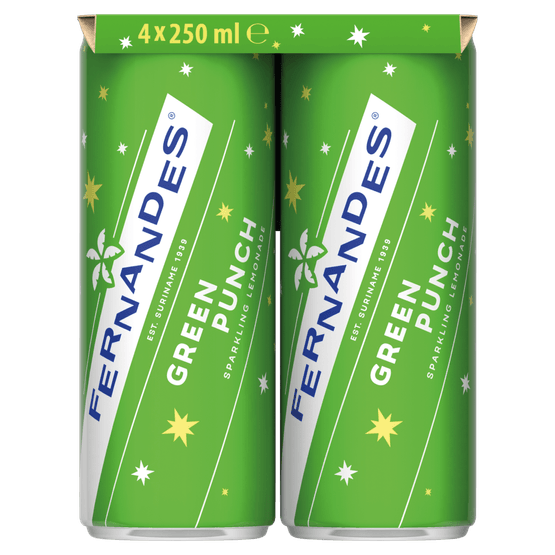 Foto van Fernandes Green punch 4x25cl op witte achtergrond