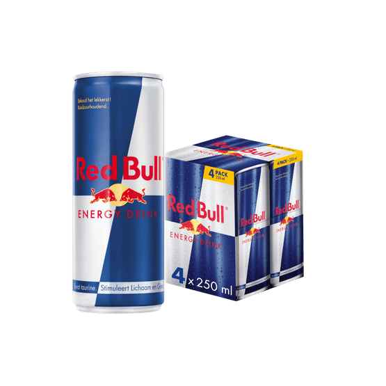 Foto van Red Bull Energy drink 4x25 cl op witte achtergrond