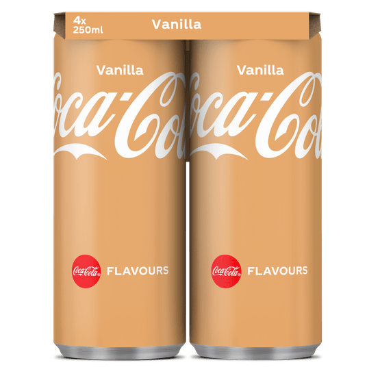 Foto van Coca-Cola Regular vanilla 4x25 cl op witte achtergrond