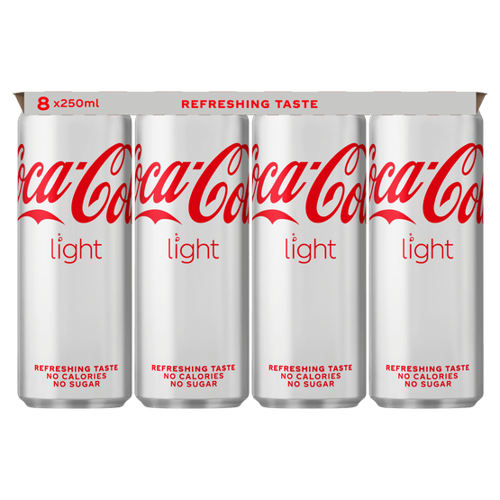 Foto van Coca-Cola Light 8x25 cl op witte achtergrond