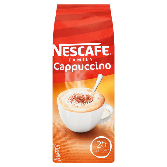 Foto van Nescafé Cappuccino oploskoffie op witte achtergrond