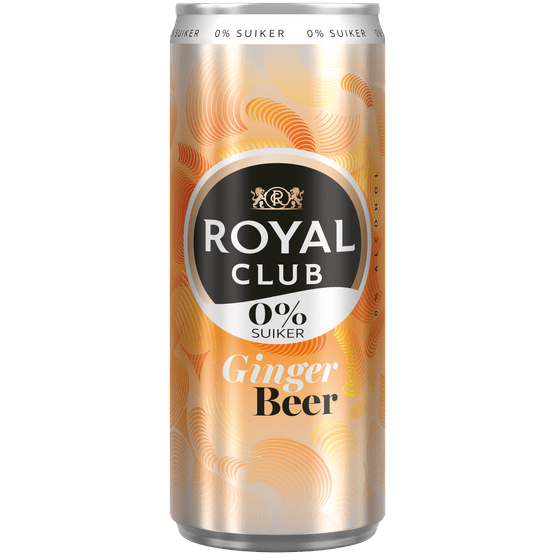 Foto van Royal Club Ginger beer 0% op witte achtergrond