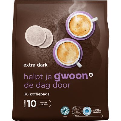 G'woon Koffiepads extra dark roast