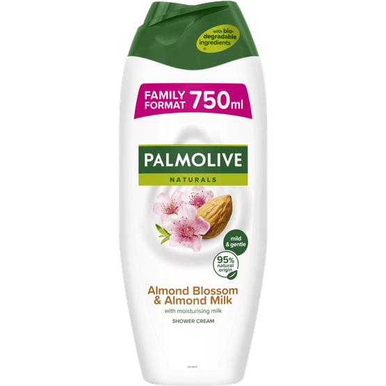 Foto van Palmolive Bad naturals amandel op witte achtergrond
