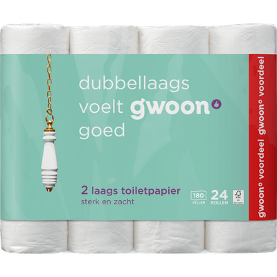 G'woon Toiletpapier 24 rollen 2-laags