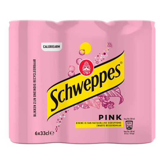 Foto van Schweppes Tonic pink op witte achtergrond