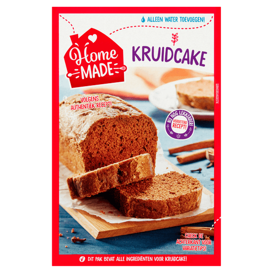 Foto van Home made Complete mix voor kruidcake op witte achtergrond