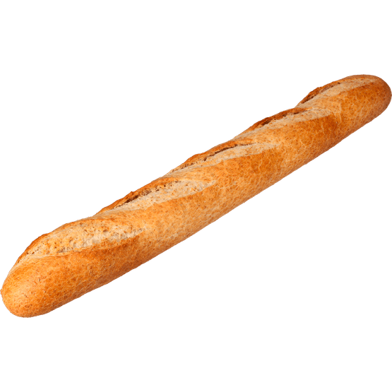 Foto van Stokbrood bruin tarwestokbrood op witte achtergrond