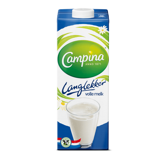 Foto van Campina Houdbare volle melk langlekker op witte achtergrond