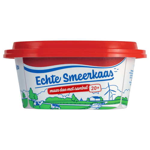 Foto van Echte Smeerkaas sambal 20+ op witte achtergrond