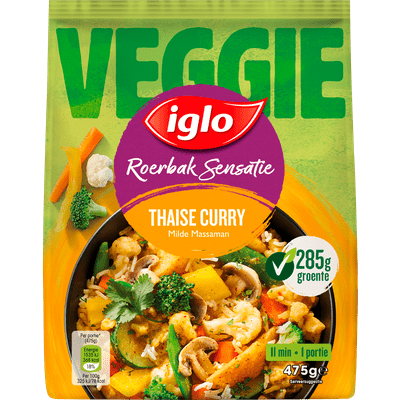 Iglo Roerbaksensatie veggie thaise curry