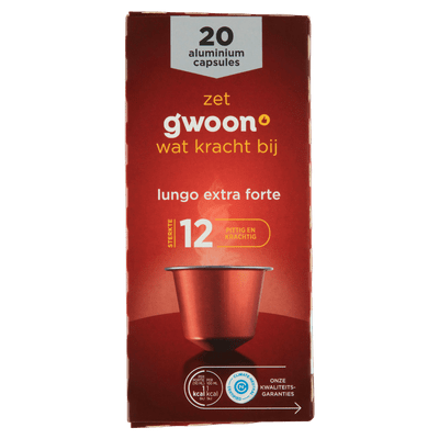 G'woon Koffiecapsules lungo extra forte
