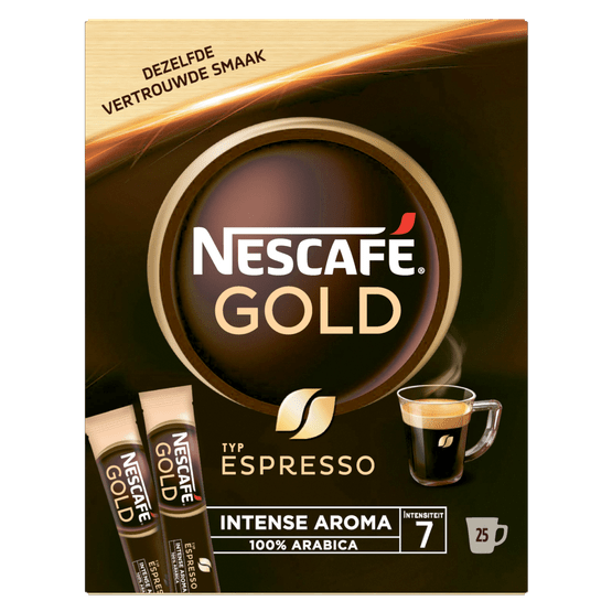 Foto van Nescafé Oploskoffie espresso donker en intens op witte achtergrond
