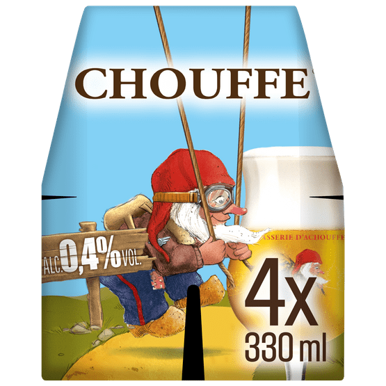 Foto van Chouffe 0.4% 4x33 cl op witte achtergrond