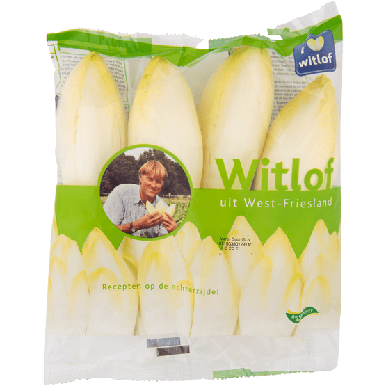 Foto van Witlof verpakt op witte achtergrond