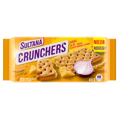 Sultana Crunchers kaas ui 4x3 stuks