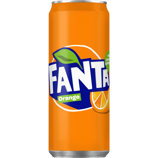 Foto van Fanta Orange op witte achtergrond