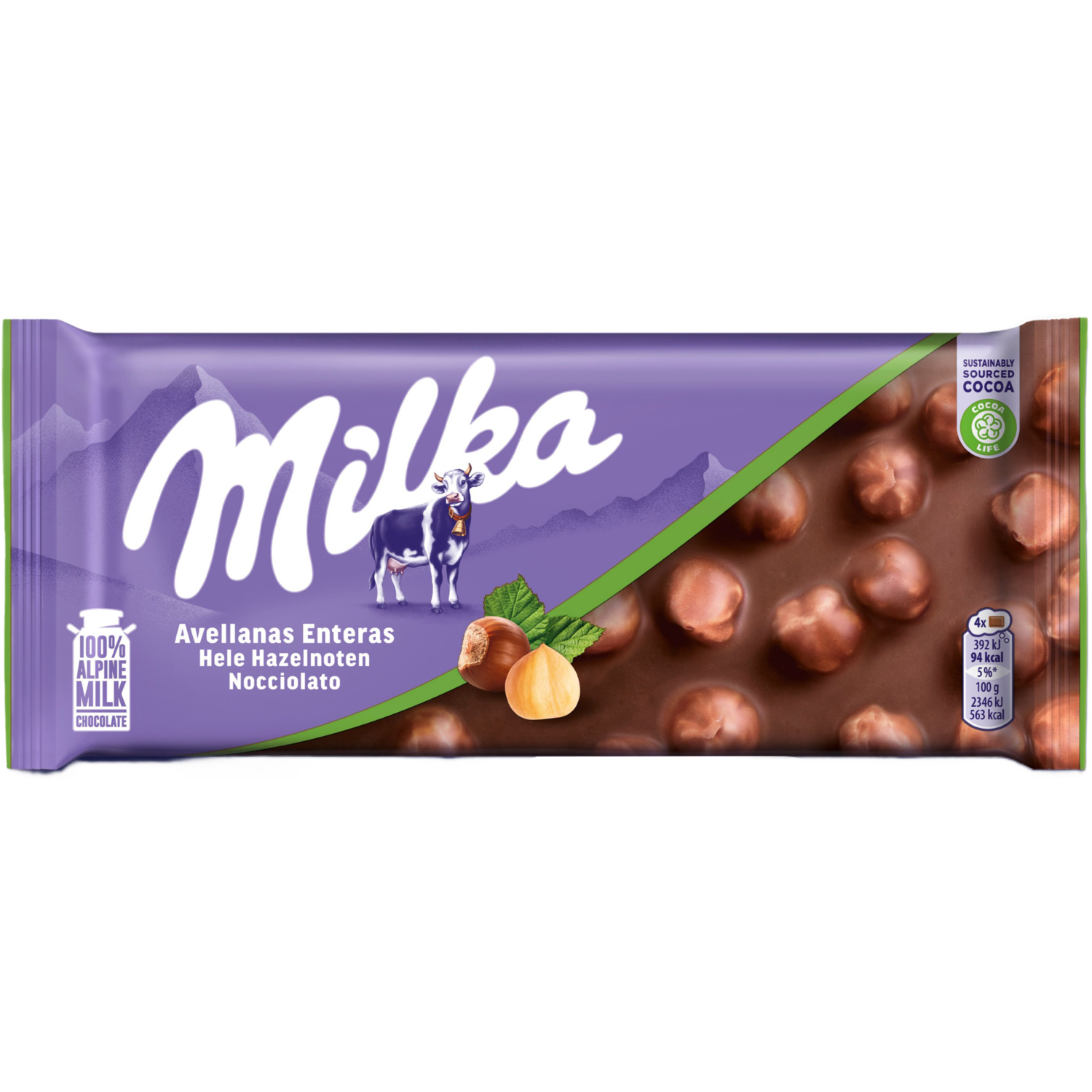 Milka Chocoladereep Hele Hazelnoot