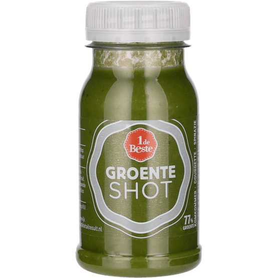Foto van 1 de Beste Shot komkommer-courgette-spinazie op witte achtergrond