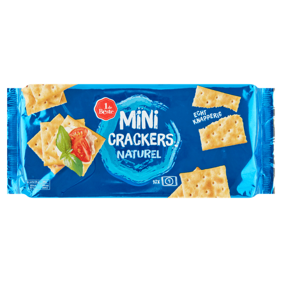 Foto van 1 de Beste Mini crackers naturel op witte achtergrond