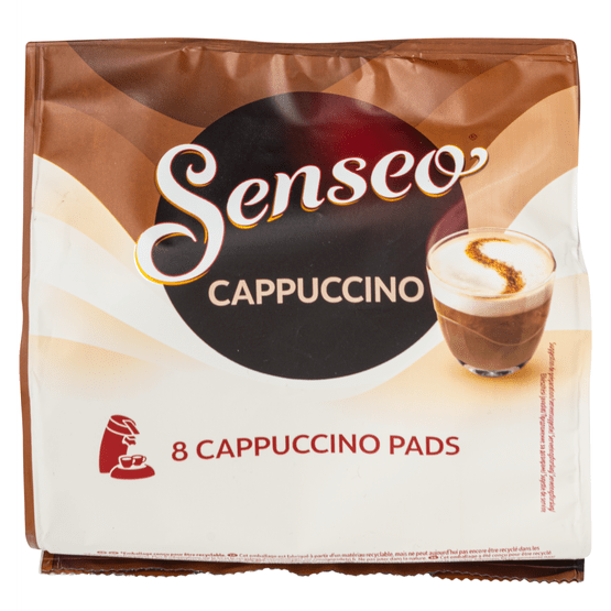 Foto van Senseo Cappuccino Koffiepads op witte achtergrond