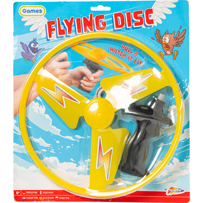  Flying disc with pull cord