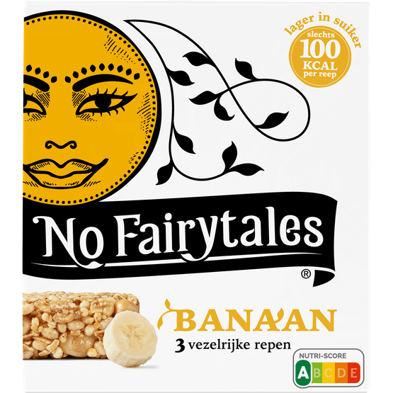 Foto van No Fairytales Granenreep banaan 3 st. op witte achtergrond
