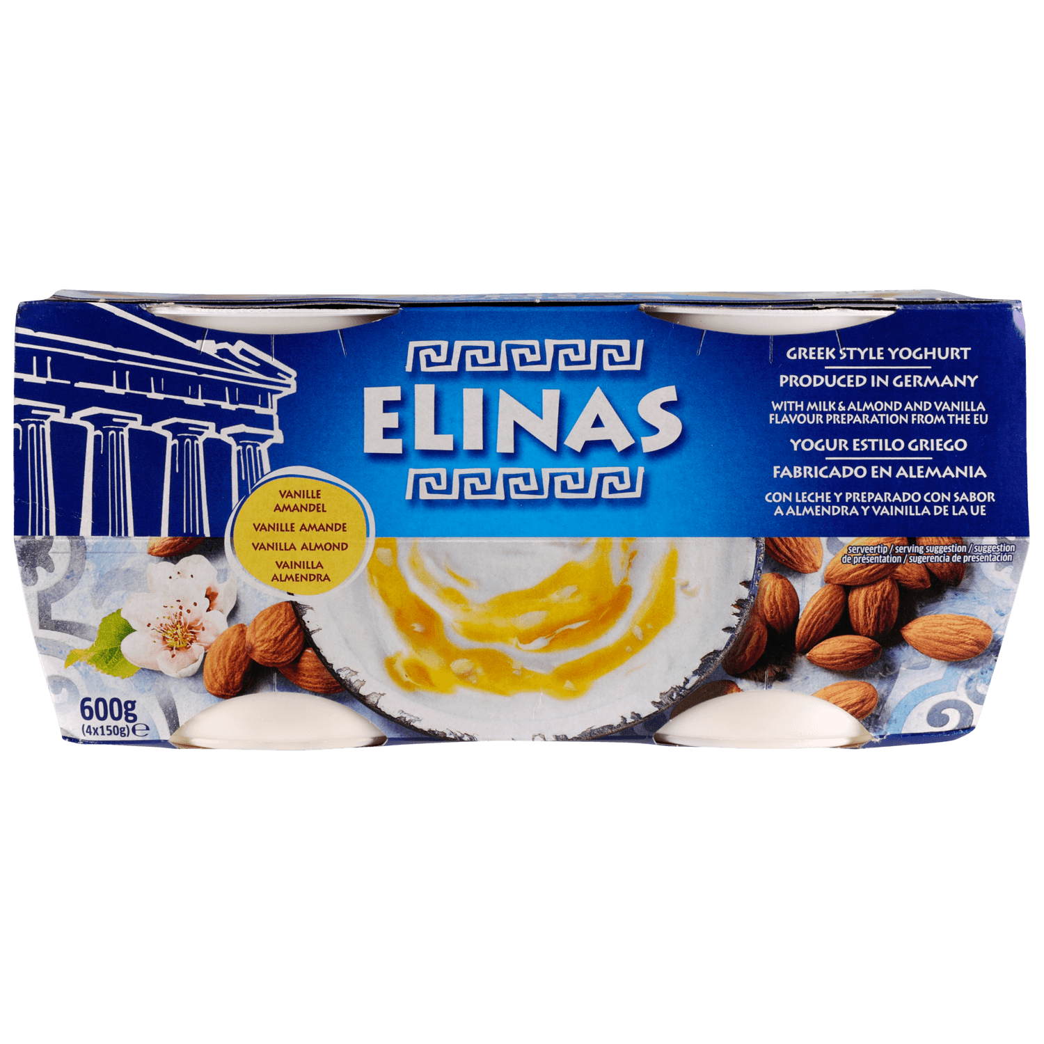 Elinas Yoghurt griekse stijl vanille amandel