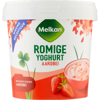 Melkan Roomyoghurt aardbei