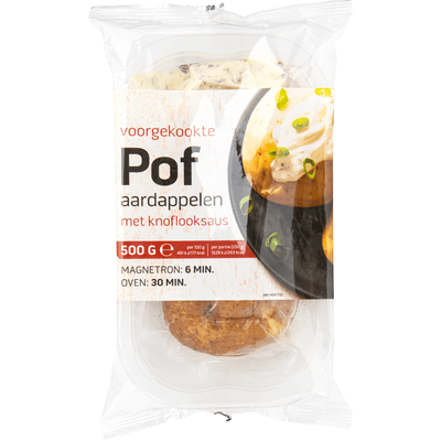  Pofaardappel met knoflooksaus
