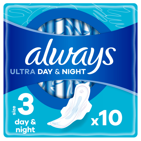 Foto van Always Maandverband ultra day & night op witte achtergrond