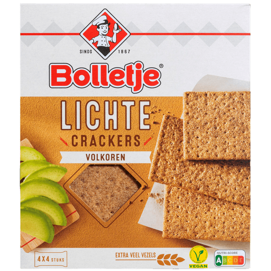 Foto van Bolletje Lichte crackers volkoren op witte achtergrond